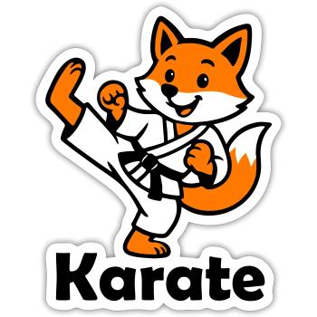 Karate Fox - Sticker size S (10 x 10 cm) - white matte - Front