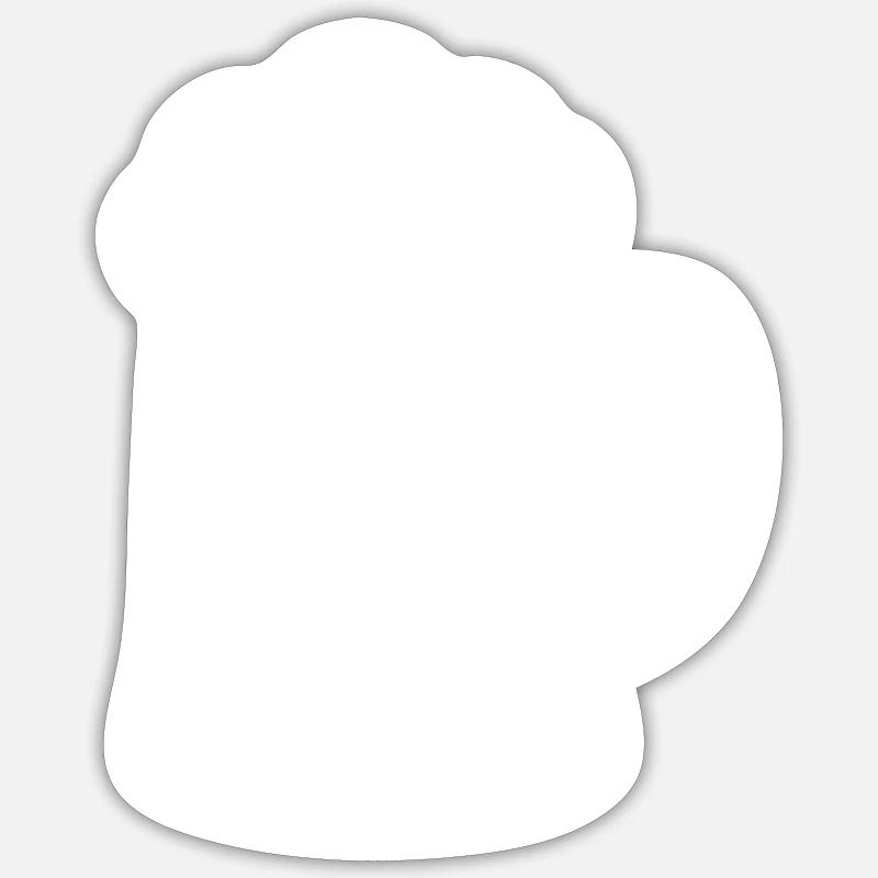 Chope à bière - Sticker taille S (10 x 10 cm) - blanc mat