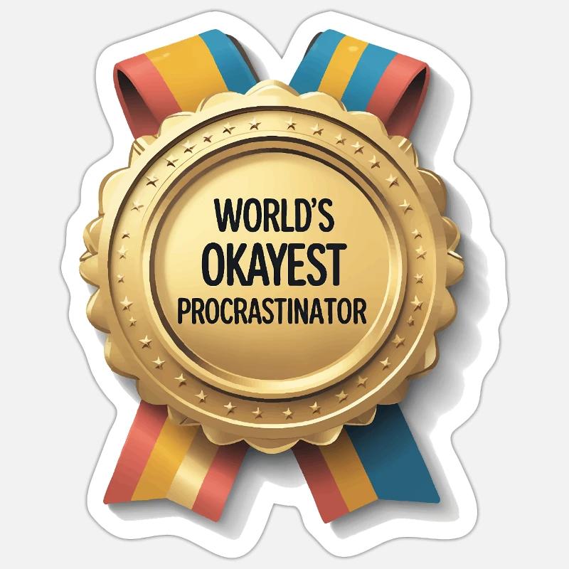 Le meilleur procrastinateur de progrès au monde Sticker taille S (10 x 10 cm)