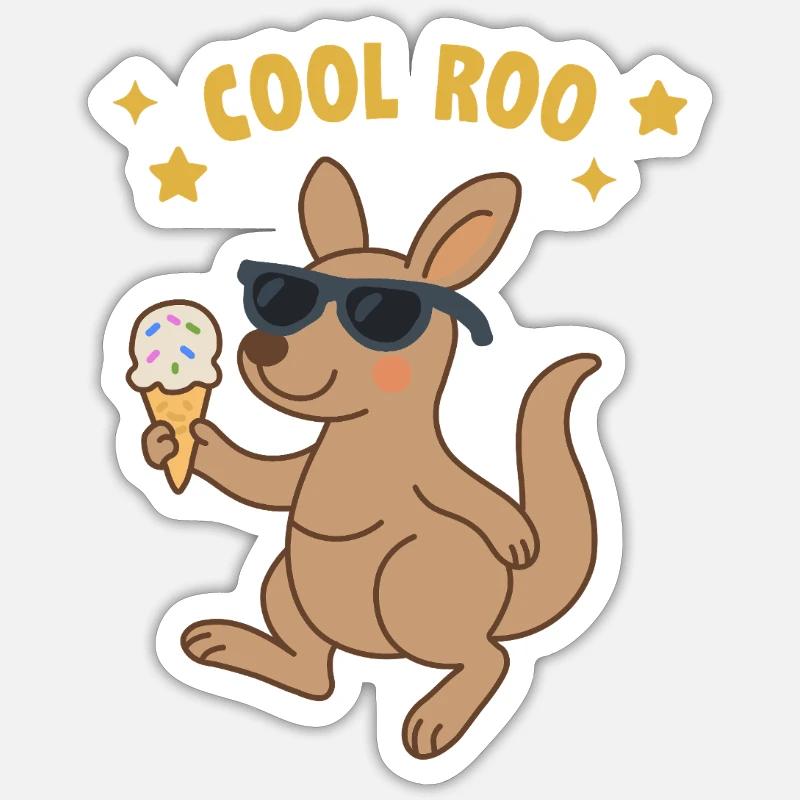 Coq cool - Sticker taille S (10 x 10 cm) - blanc mat