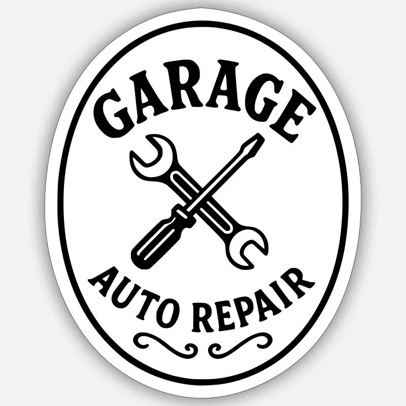 Garage auto Sticker taille S (10 x 10 cm)