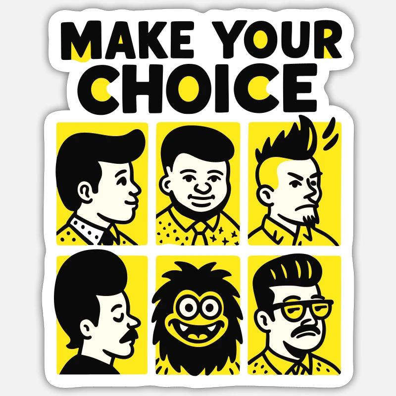 Choix de la coiffure - Sticker taille S (10 x 10 cm) - blanc mat