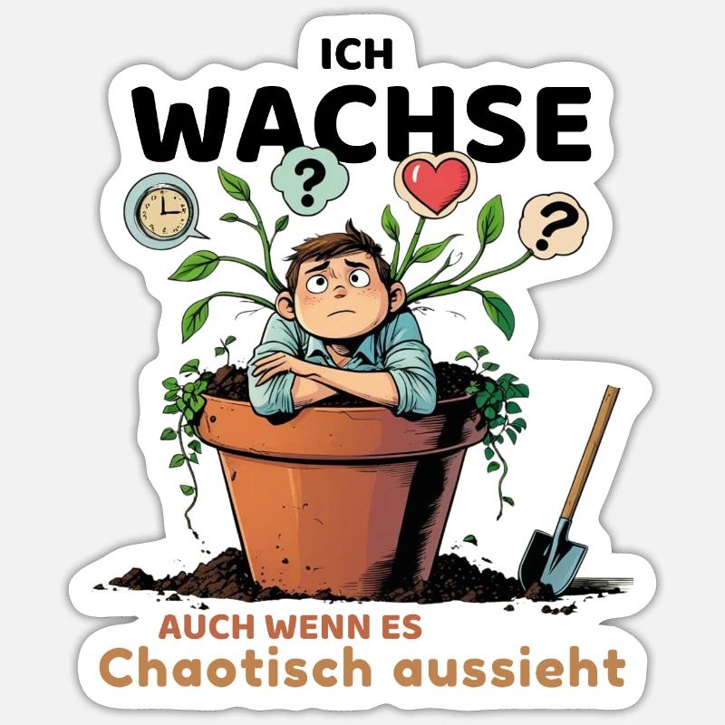 Plante réfléchie avec des bulles de pensée Sticker taille S (10 x 10 cm)
