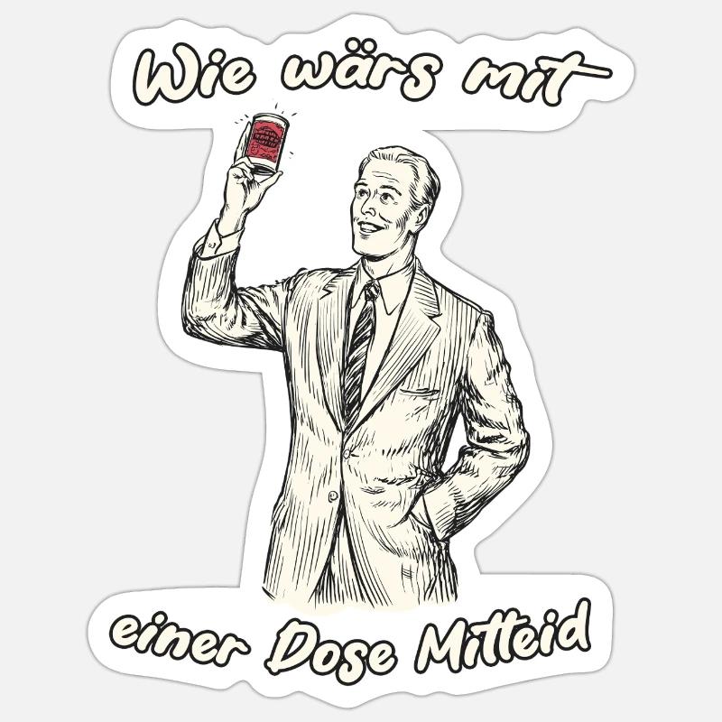 Retro Werbespruch Illustration - Sticker Größe S (10 x 10 cm) - Mattweiß