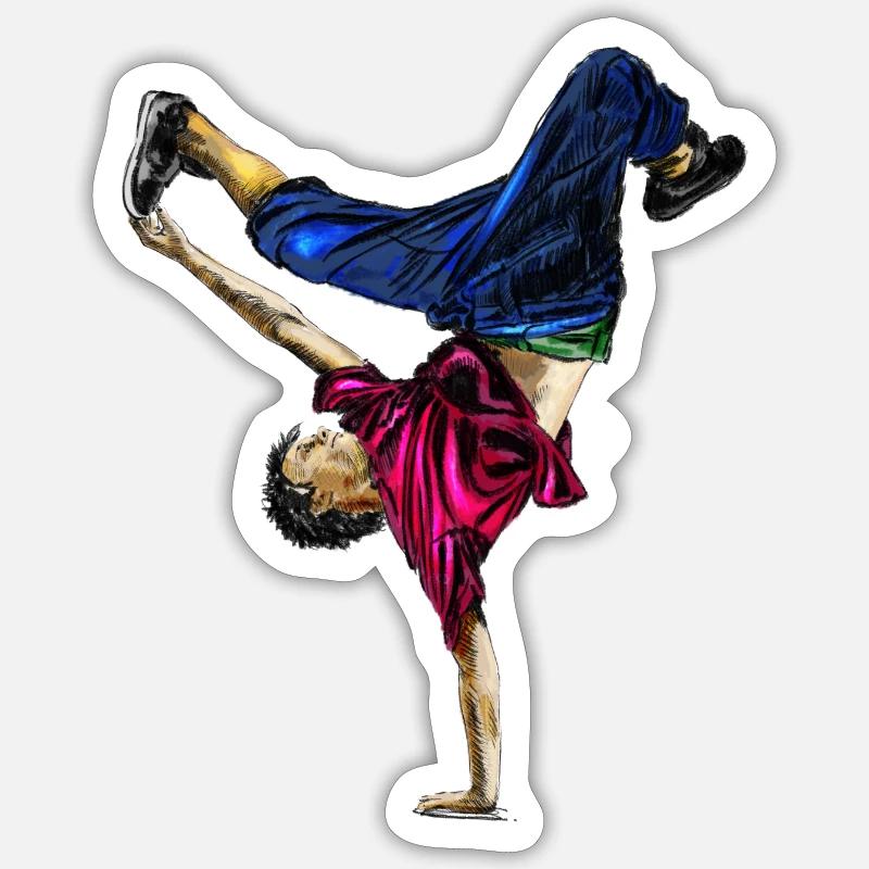 Acrobatic dancer in dynamic style - Sticker size S (10 x 10 cm) - white matte