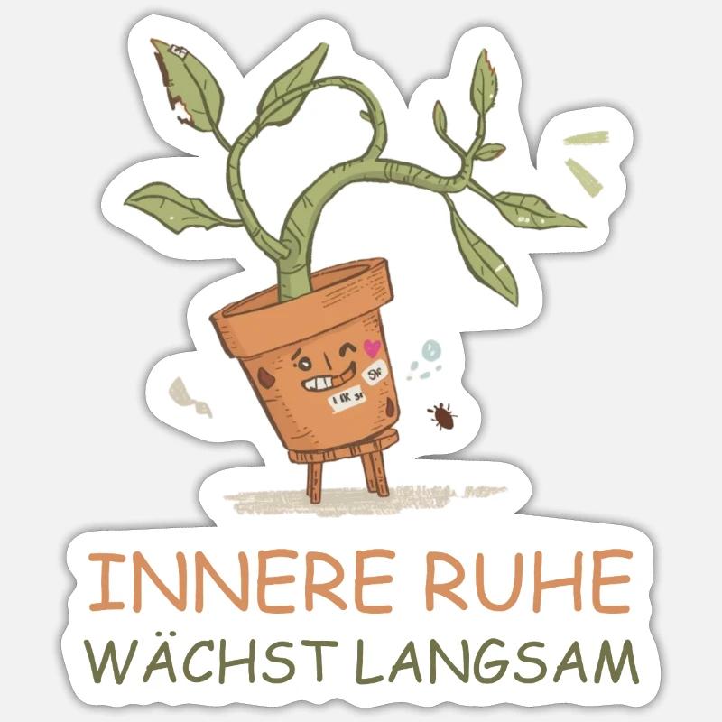 Inner Peace Grows Slowly - Motivations - Sticker size S (10 x 10 cm) - white matte