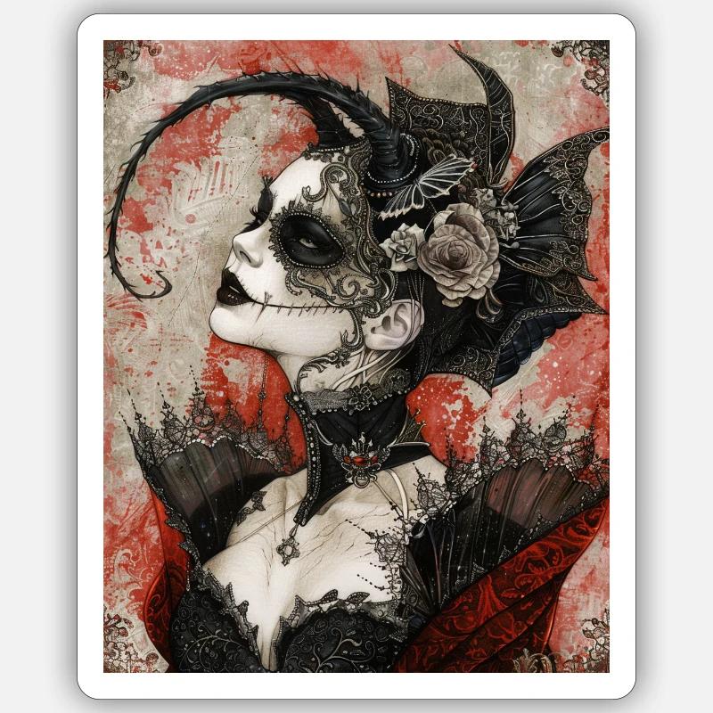 Dark Gothic Diva Sticker Größe S (10 x 10 cm)