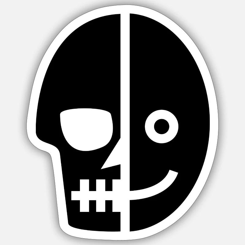 Lächelnder Schädel des Todes Sticker Größe S (10 x 10 cm)