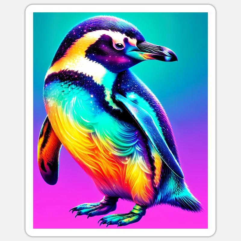 pingouin - Sticker taille S (10 x 10 cm) - blanc mat