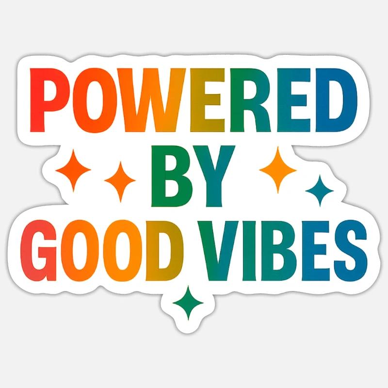 Propulsé par la positivité - Sticker taille S (10 x 10 cm) - blanc mat