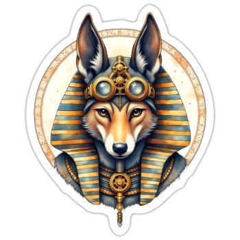 Egyptian Husky Steampunk Style - Sticker size S (10 x 10 cm) - white matte - Front
