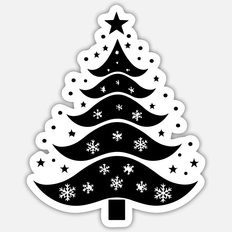 Weihnachtsbaum-Silhouette - Sticker Größe S (10 x 10 cm) - Mattweiß