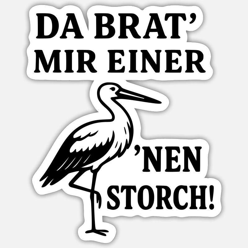Stork roast - Sticker size S (10 x 10 cm) - white matte