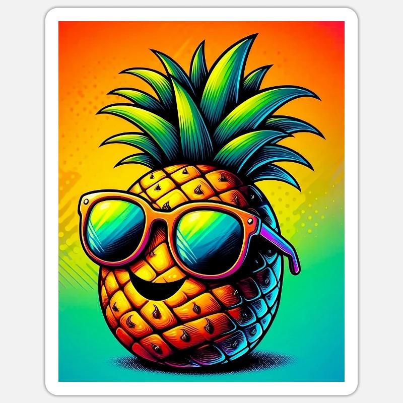 Pineapple - Sticker size S (10 x 10 cm) - white matte