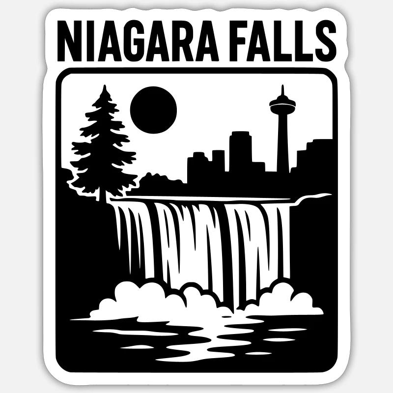 Niagara Falls Falls Canada Vacances Loisirs - Sticker taille S (10 x 10 cm) - blanc mat