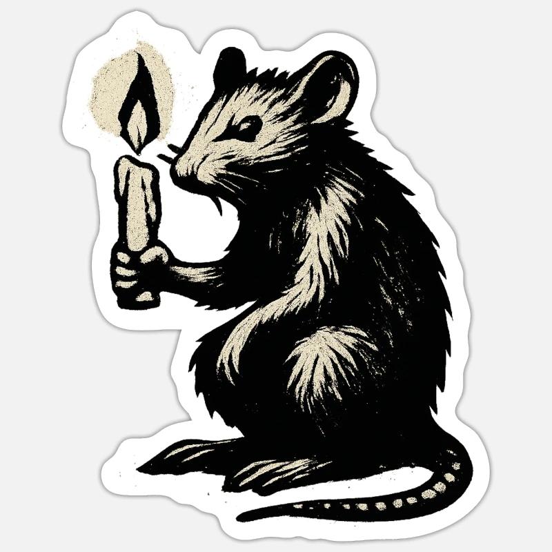 Mouse candlelight Sticker size S (10 x 10 cm)