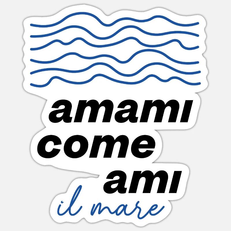 Blaue Wellen Das Meer Design - Sticker Größe S (10 x 10 cm) - Mattweiß