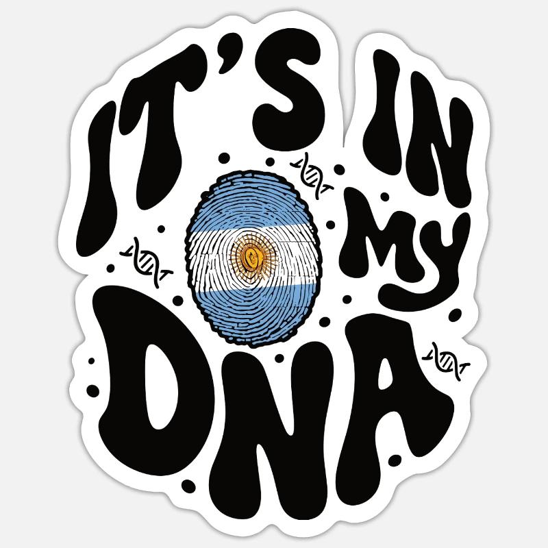 ADN argentin Drapeau argentin Hispanique - Sticker taille S (10 x 10 cm) - blanc mat