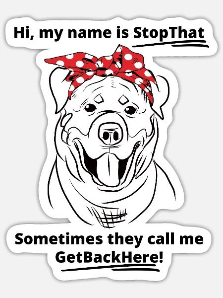 Lustige Rottweiler Skizze Linie Kunst Design Bandana - Sticker Größe S (10 x 10 cm) - Mattweiß