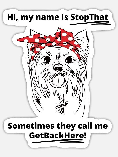 Lustiges Yorkshire Terrier Yorkie Sketch Art Bandana - Sticker Größe S (10 x 10 cm) - Mattweiß