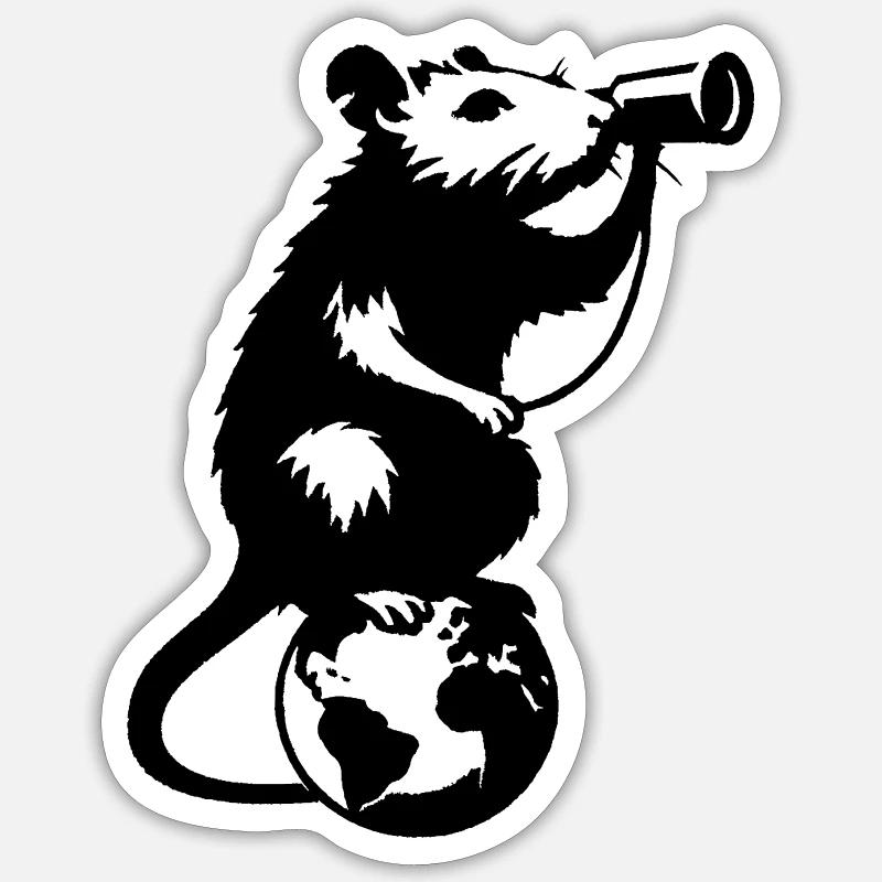 Rat has a longing - Sticker size S (10 x 10 cm) - white matte