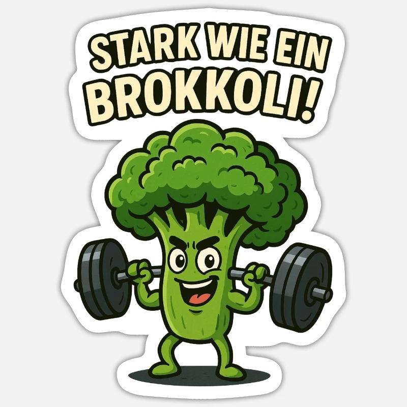 Strong as a broccoli - Sticker size S (10 x 10 cm) - white matte
