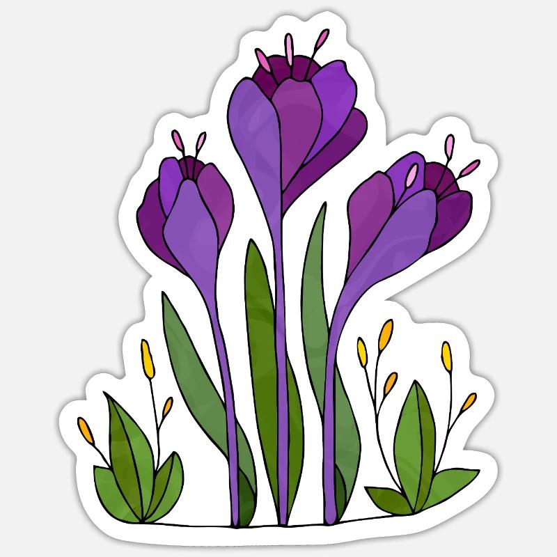 Blumen - Sticker taille S (10 x 10 cm) - blanc mat