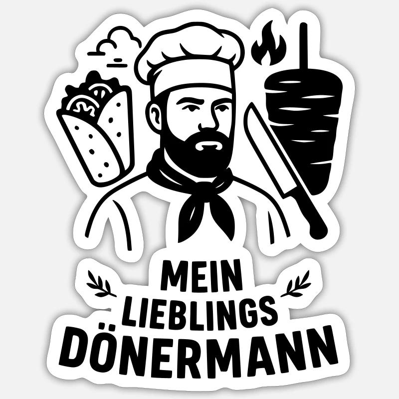 Kebab préféré Sticker taille S (10 x 10 cm)