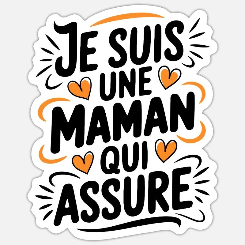 Ich bin eine Mutter, die versichert - Sticker Größe S (10 x 10 cm) - Mattweiß