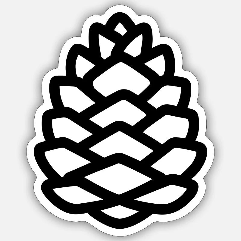 Pine Cone - Sticker size S (10 x 10 cm) - white matte