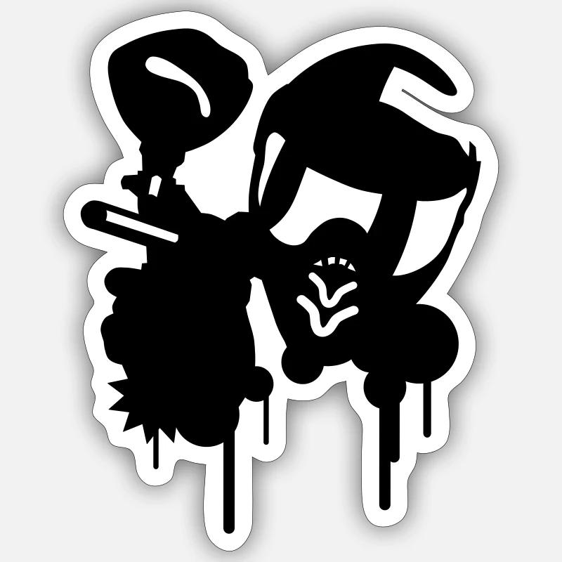 Paintball - Sticker Größe S (10 x 10 cm) - Mattweiß