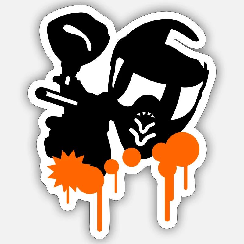 Paintball - Sticker taille S (10 x 10 cm) - blanc mat