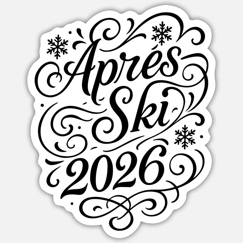 Après-ski 2026 - Sticker size S (10 x 10 cm) - white matte
