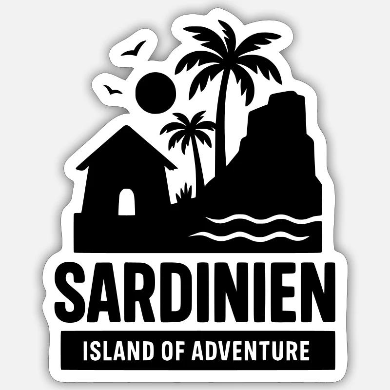 Points de repère de la Sardaigne Sticker taille S (10 x 10 cm)