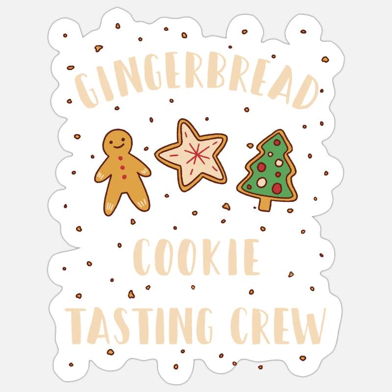 Gingerbread Cookie Tasting Crew - Sticker Größe S (10 x 10 cm) - Mattweiß