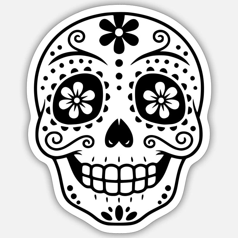 Sugar Skull | Día de los Muertos Design - Sticker size S (10 x 10 cm) - white matte