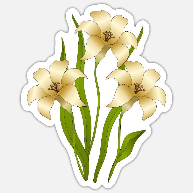Blumen - Sticker Größe S (10 x 10 cm) - Mattweiß