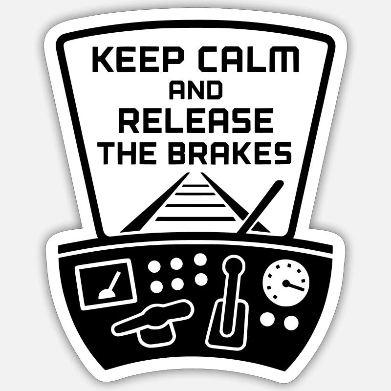 Brakes Release Railway Train Driver - Sticker size S (10 x 10 cm) - white matte
