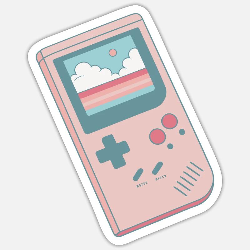 Pastel retro console table - Sticker size S (10 x 10 cm) - white matte