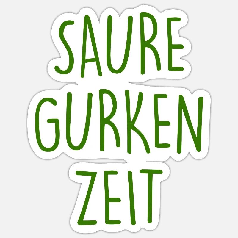 L’heure du concombre aigre - Sticker taille S (10 x 10 cm) - blanc mat