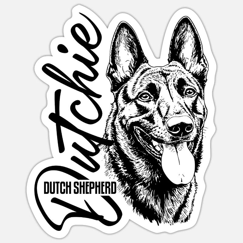Dutchie - Holländischer Schäferhund Sticker Größe S (10 x 10 cm)