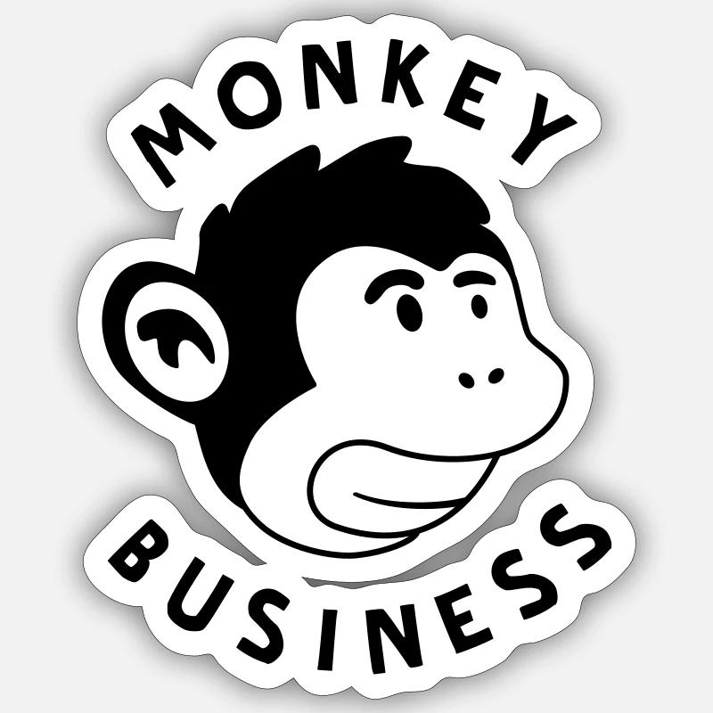 Monkey Business – Affenstarkes Graffiti Jungle - Sticker Größe S (10 x 10 cm) - Mattweiß
