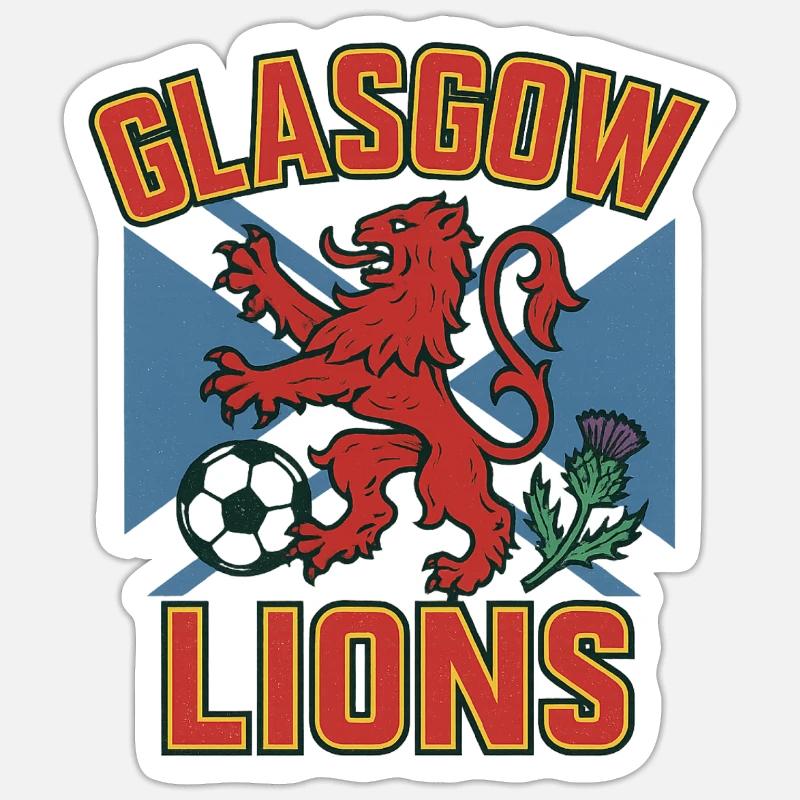 Glasgow Lions Emblem Patch - Sticker size S (10 x 10 cm) - white matte