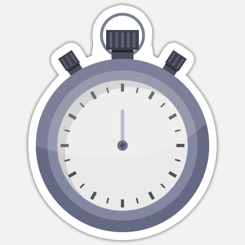 Chronomètre - Sticker taille S (10 x 10 cm) - blanc mat