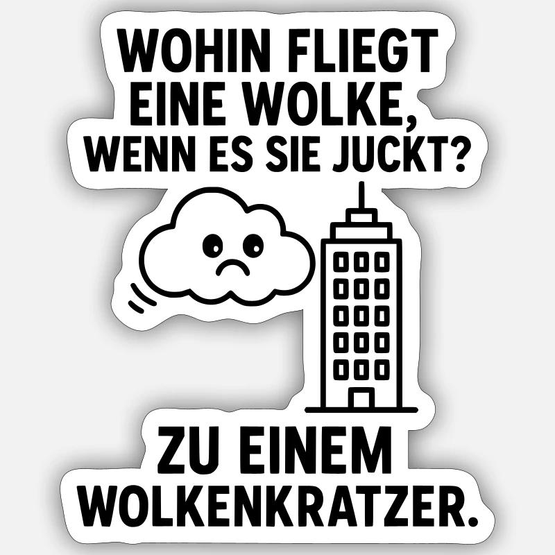 Cloud scratch children's joke - Sticker size S (10 x 10 cm) - white matte
