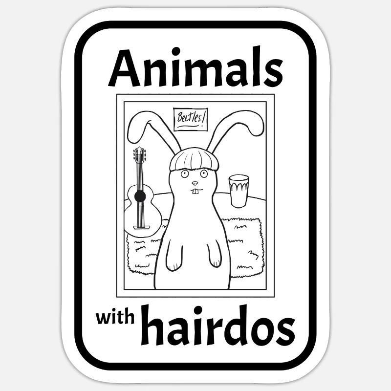 Lapin avec coiffure Sticker taille S (10 x 10 cm)