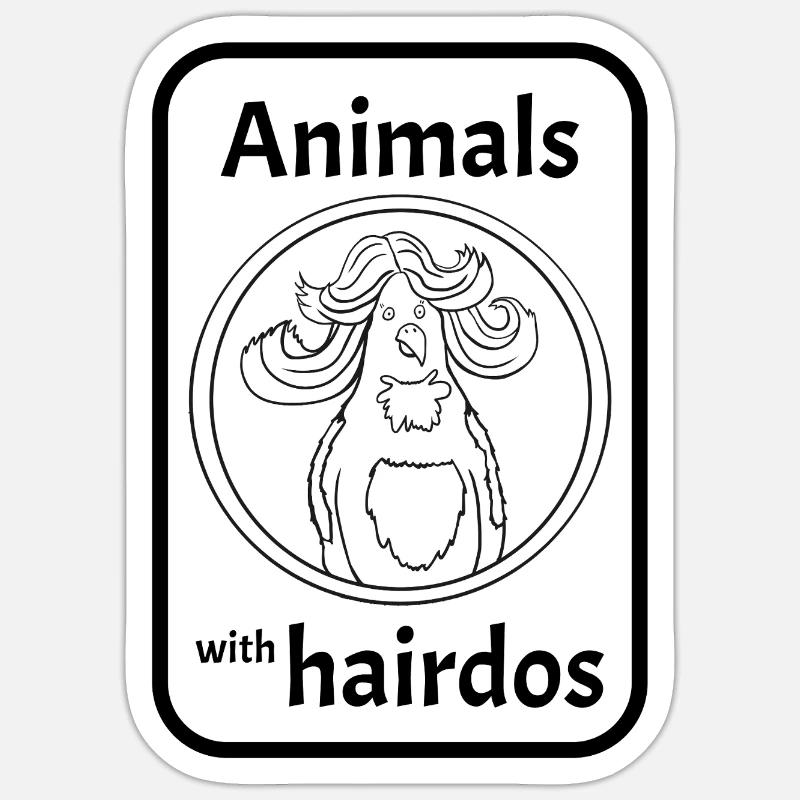 Perroquet avec coiffure - Sticker taille S (10 x 10 cm) - blanc mat