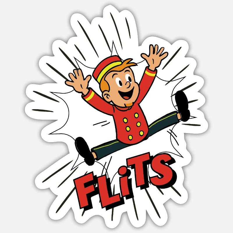 Franky in a Flash - Sticker taille S (10 x 10 cm) - blanc mat