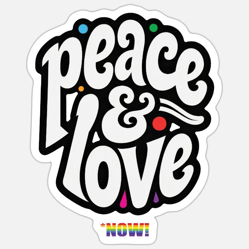 PEACE LOVE #5 - let's talk - Sticker size S (10 x 10 cm) - white matte