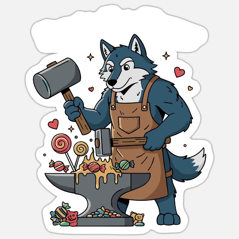 Wolfs Schmiede Geschmack Sticker Größe S (10 x 10 cm)